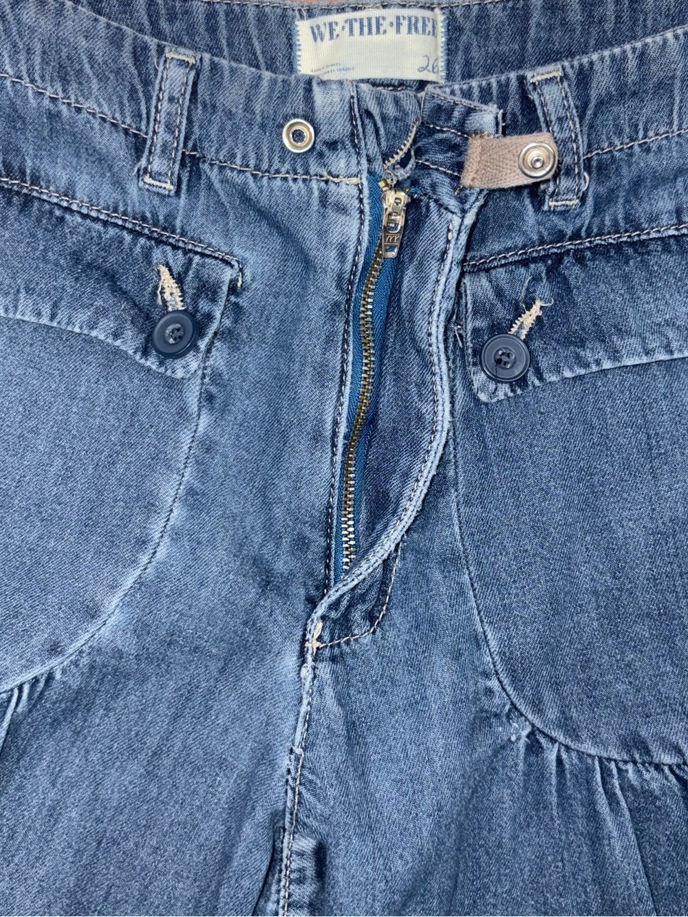 Free People We The Free Lotus Wide Leg Denim Jeans Sz 26 - Picture 6 of 13